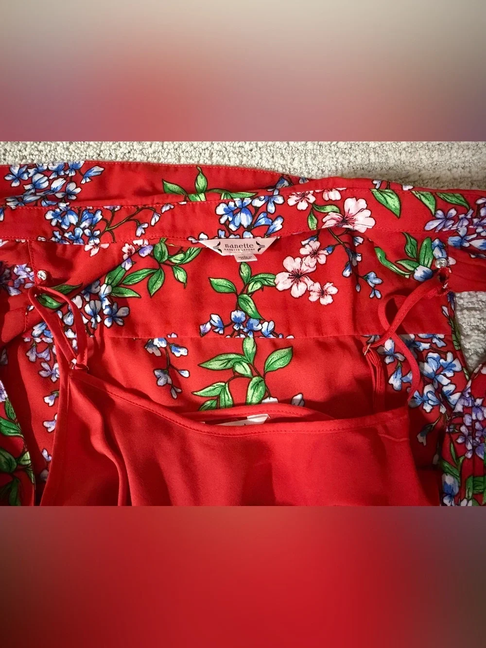 Nanette Lepore Red Floral dress - Picture 7 of 12